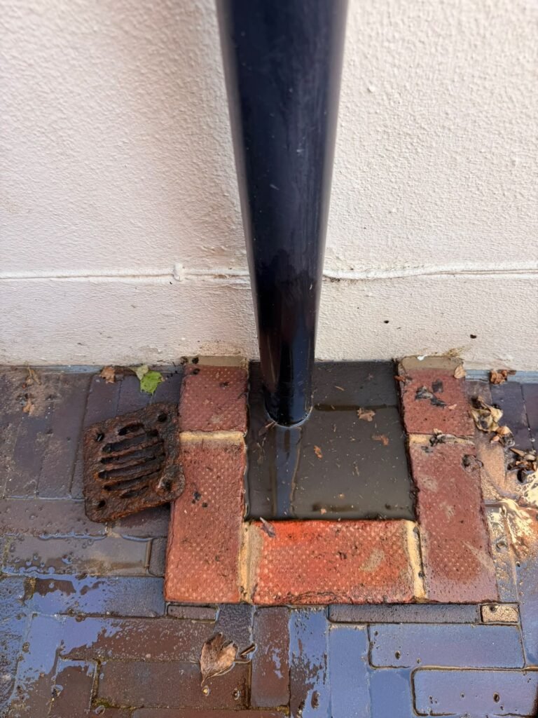 Gully under a downpipe after clearance