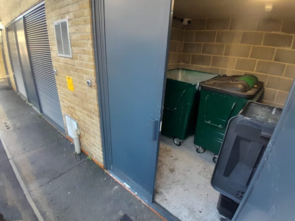 Communal bin store after clearance