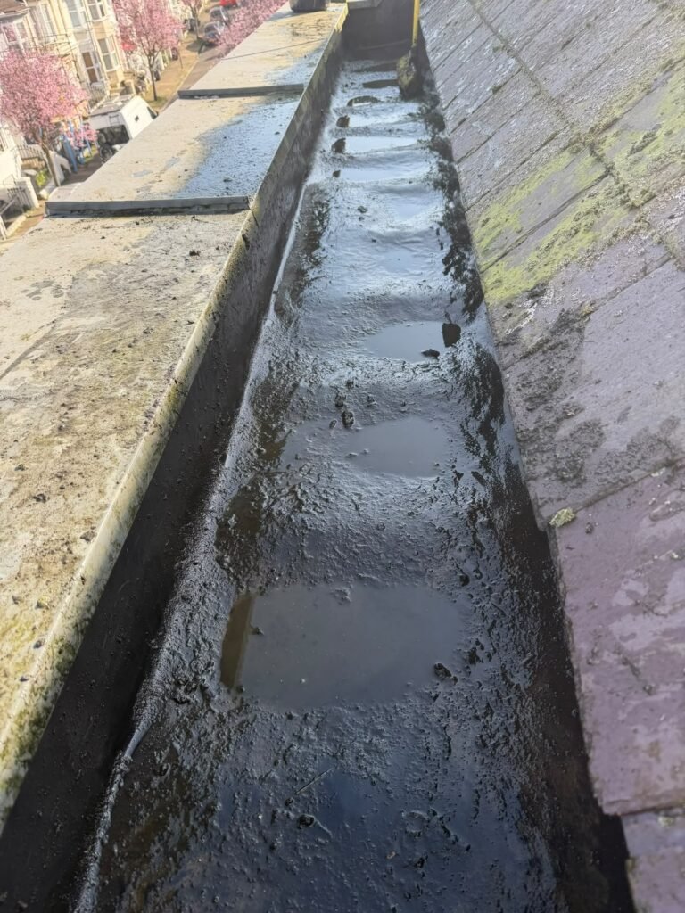 Valley gutter being washed out
