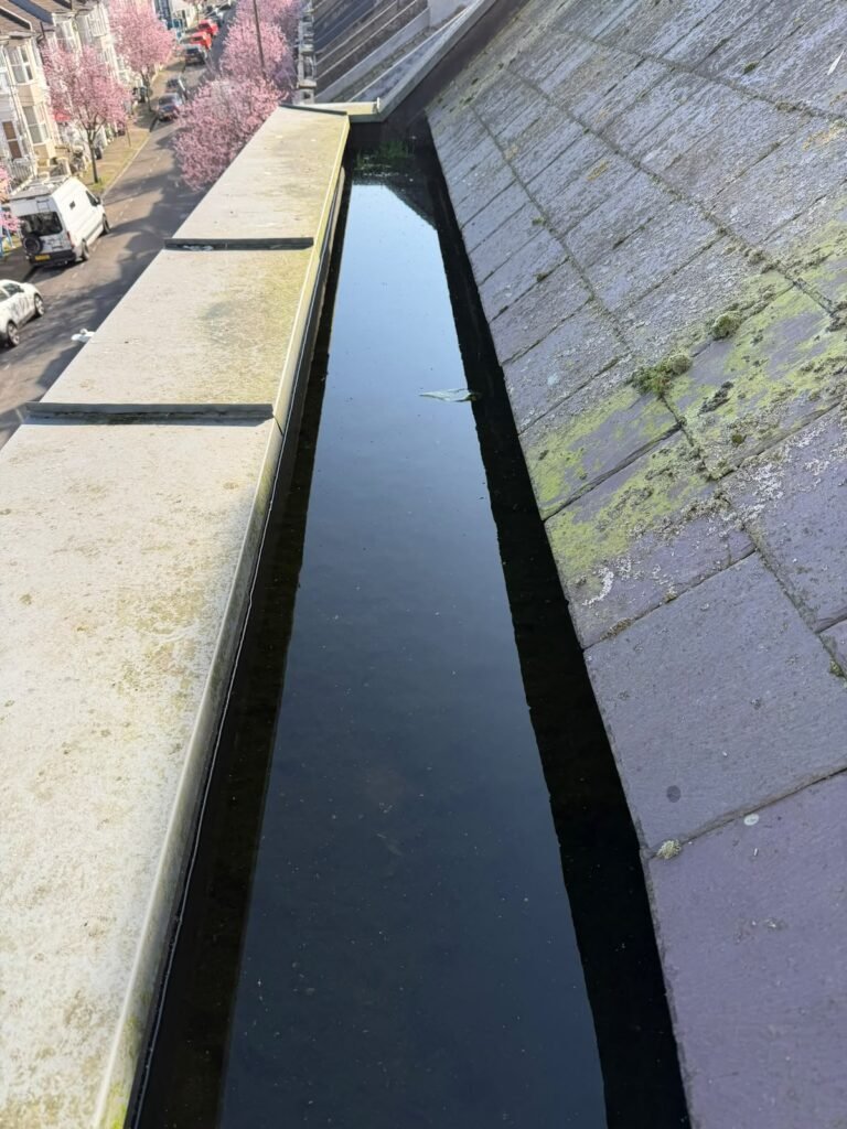 Clean valley gutter after clearance